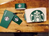 星巴克 2016年 l绿杯星享卡套装 经典logo 环保帆布杯套