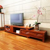 全实木电视柜 客厅伸缩储物柜地柜组合 小户型现代中式水曲柳家具