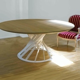 北欧宜家复古实木圆创意餐桌欧式圆餐桌实木铁艺咖啡桌洽谈桌茶几