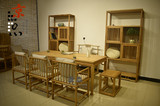 老榆木免漆茶桌椅组合现代简约新中式古典禅意家具实木茶桌茶椅