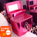 化妆包韩国3CE多层收纳包女手提折叠高档化妆箱专业大容量洗漱包