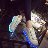 七彩男荧光鞋LED带灯女鞋鞋底会亮的小白鞋情侣鞋女运动鞋潮