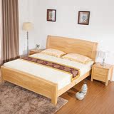 大自然全实木榉木床1.5 1.8米双人床中式现代家具简约成人婚床特