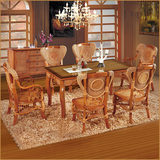 格乐诗 餐桌餐椅组合套装 藤编餐厅家具 1.5米餐桌6人餐桌3031