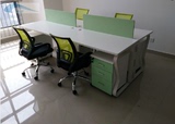 时尚钢架位四人位职员桌组合上海4人办公桌绿色现代化桌子包邮