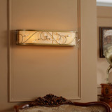 新中式壁灯床头灯美式水晶麻布艺灯罩简约复古客厅楼梯卧室灯过道