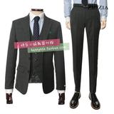 韩国代购 ZIOZIA 夏季韩版男士修身商务格纹西服套装 CBV2SB1203