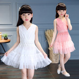 5儿童衣服女童夏装连衣裙公主裙6粉红裙子夏天小女孩穿的白色长裙