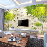 定制电视背景墙壁纸 大型壁画简约现代客厅卧室墙纸3d立体抽象树