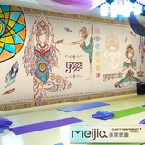 3D手绘美女泰式瑜伽墙纸健身房桑拿室养生馆舞蹈佛像壁纸大型壁画