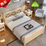 白色实木床简约现代床双人床箱体床北欧韩式儿童床收纳储物床宜家