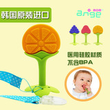 韩国进口ange水果造型硅胶牙胶 有夹链婴儿磨牙棒磨牙玩具 3M+