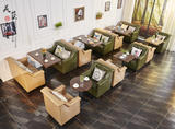 西餐咖啡厅桌椅沙发组合网咖甜品店奶茶店茶餐厅复古休闲卡座餐桌