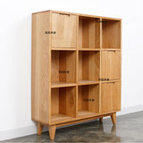 日式现代简约创意简易多功能宜家落地置物架白橡木胡桃木书架家具