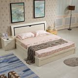 宜家现代时尚简约实木质板1.5米1.8米双人液压气动储物收纳卧室床