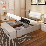 板式床气动床高箱储物床1.5/1.8米小户型板式床双人床简约现代床