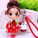 迷糊娃娃挂件钥匙扣带皮绳铃铛芭比娃娃公仔女孩生日礼物创意玩具