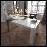 白色烤漆书桌简约办公桌家用写字台个性异形电脑桌长方形餐桌桌子