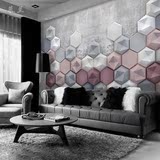 现代抽象立体几何客厅电视沙发卧室背景墙无缝无纺布墙纸壁画壁纸
