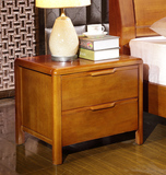 实木床头柜简约特价整装 橡木实木原木海棠色白色卧室储物柜家具