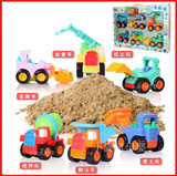 惯性小汽车模型工程车挖土推土机吊车水泥车搅拌机儿童玩具车套装