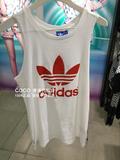 香港代购正品 Adidas三叶草女子字母 LOGO 宽松背心T恤 AJ8117