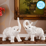 结婚礼物欧式家居装饰品客厅电视柜创意夫妻象工艺品陶瓷大象摆件
