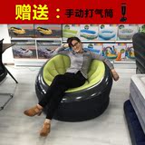 INTEX绿色圆形充气沙发躺椅懒人椅气垫沙发单人充气午休椅子包邮