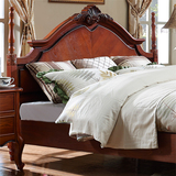 浪漫美居欧式美式新古典床1.8米双人床婚床实木雕花橡木床简约床