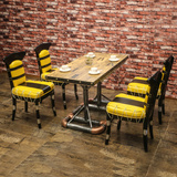 新品奶茶店桌椅拼色实木椅子桌椅组合休闲简约创意实木椅子餐桌椅