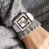 正品代购施华洛世奇手表女时尚潮流正方形个性皮带瑞士石英时装表