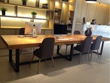 复古铁艺实木餐桌椅组合办公会议桌原木酒吧桌咖啡厅长桌奶茶桌子