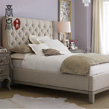 美式布艺床 双人床1.8米现代布艺床简约床气动储物婚床可定制