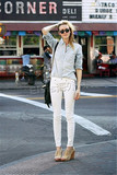 美国代购 Acne Studios Skin5 16新款 白色修身显瘦铅笔牛仔裤女