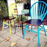 现代简约孔雀椅子 铁艺实木靠背餐椅咖啡厅创意时尚休闲洽谈桌椅