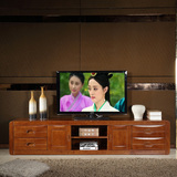 现代中式纯实木电视柜2.2米客厅组合地柜橡胶木质简易小型dsg简约