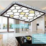 LED卧室水晶吸顶灯长方形个性简欧式客厅灯简约现代大气创意宜家
