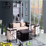 新中式布艺沙发 实木客厅沙发组合 现代简约样板房家具定制