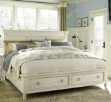 卧室实木带抽屉1.8大床家用经济型1.5米美式象牙白做旧双人储物床