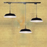 设计师的灯台球桌复古灯具创意吧台餐厅铁艺三灯三头锅盖轨道吊灯