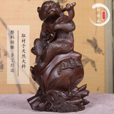 黑檀木雕如意猴子摆件动物十二生肖实木家居饰品红木工艺品送礼品