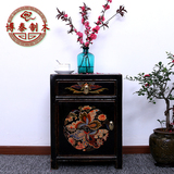 新中式床头柜实木手绘复古收纳柜新古典做旧仿古边柜整装特价包邮