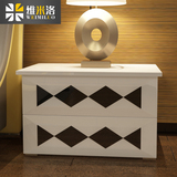 维米洛床头柜 简约现代欧式烤漆白色柜床边柜时尚实木储物收纳柜