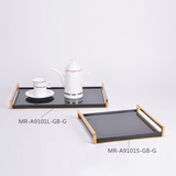 现代简约新中式餐桌托盘烤漆木质长方形茶盘茶托工艺礼品客厅摆件