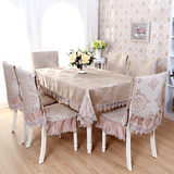 简约现代棉麻布艺餐桌布椅垫椅套套装中式茶几圆桌布家用定制