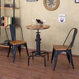 LOFT工业风铁艺实木餐厅餐桌椅组合 复古户外休闲咖啡厅酒吧桌椅