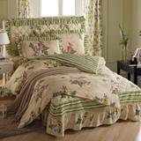 纯棉夹棉加厚床裙四件套绗缝床罩床盖简约韩式1.5m1.8米床上用品