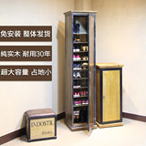 欧式创意旋转鞋柜纯实木美式LOFT简约现代门厅柜鞋架多功能储物柜