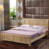实木床1.8 双人床全实木橡木1.5米单人床儿童床1.2米储物婚床包邮