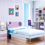 儿童家具套房青少年儿童家具男孩女孩卧室四件套组合紫色卧室组合